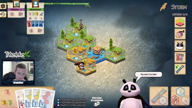 Играем в настольную игру Takenoko. Настольные игры для пк. Настолки на удаленке. смотреть онлайн