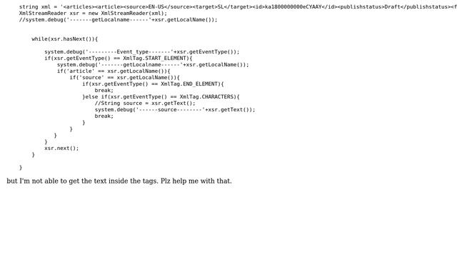 Salesforce: How to parse XML file having nested tags using XmlStreamReader? смотреть онлайн