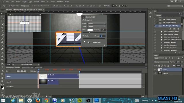 Tutorial - Amazing, Cool and Easy to Make 3D Text, Cracked Background Youtube Banner (Photoshop) смотреть онлайн
