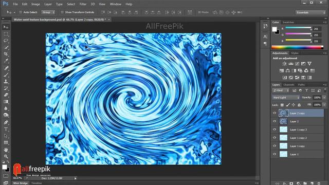 How to Create Blue Abstract Water Ripple or Swirl Texture Background in Adobe Photoshop смотреть онлайн