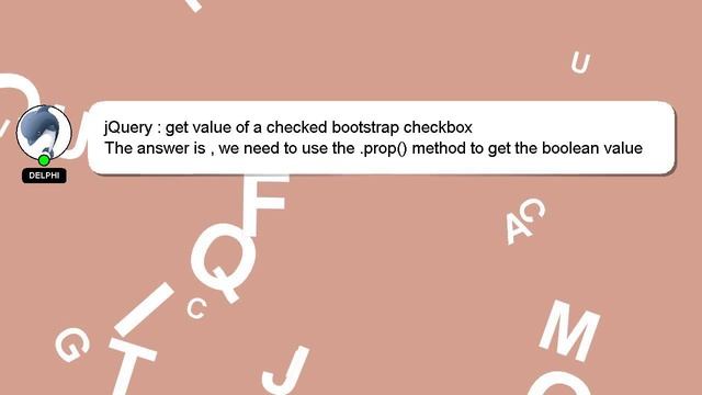 jQuery : get value of a checked bootstrap checkbox смотреть онлайн