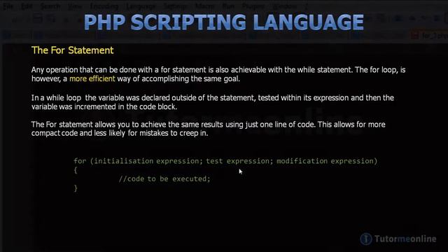 07 PHP For Loop смотреть онлайн