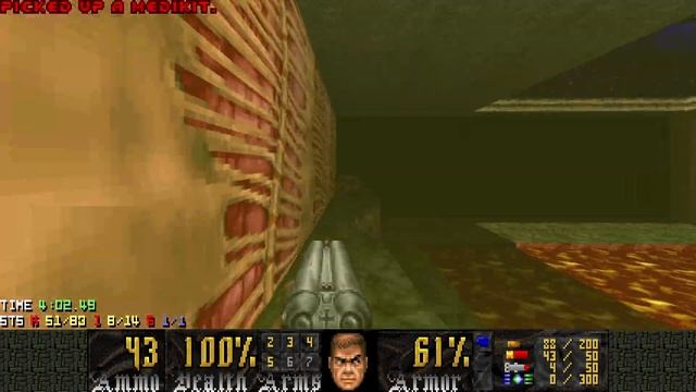 Doom II: 2048 Units of /vr/ (Ultra Violence 100%) Walkthrough (MAP18: Straight Walled Rooms) смотреть онлайн