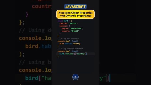 How to get dynamic access to an object property in JavaScript #javascript #javascriptdeveloper смотреть онлайн