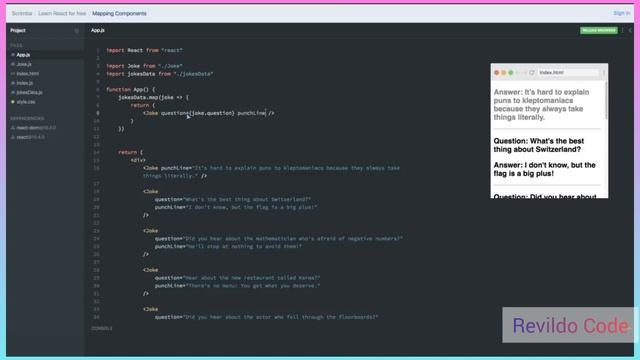 Mapping Components in React | React JS Course for Beginners | React JS Tutorial | #revildo_code смотреть онлайн