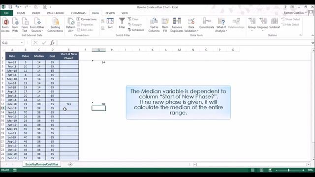 How to Create a Run Chart in Excel смотреть онлайн