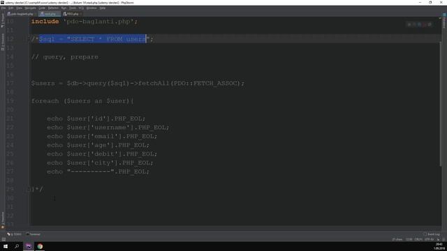 PDO ile Veri Listeleme ve Query, Prepare Farkı - Ders 122 смотреть онлайн