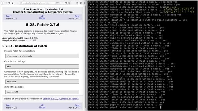 LFS on an Intel i486 Episode 52 - 5.28. Patch-2.7.6 смотреть онлайн
