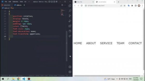 create menu hover animation | animation with keyframes | basic to advance animation in css
