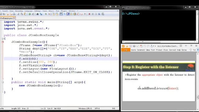 Java Swing GUI Part#25: JComboBox Event Handling using ItemListener (Step-by-Step)+ItemEvent Method смотреть онлайн