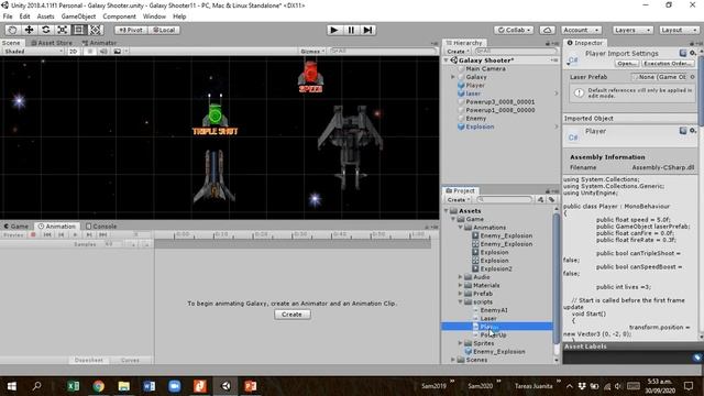 7 Unity Galaxy Shooter Game Over смотреть онлайн