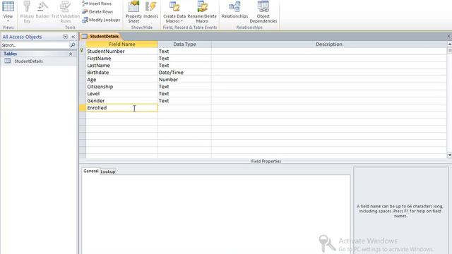 Creating a Simple Table - Access 2010 смотреть онлайн
