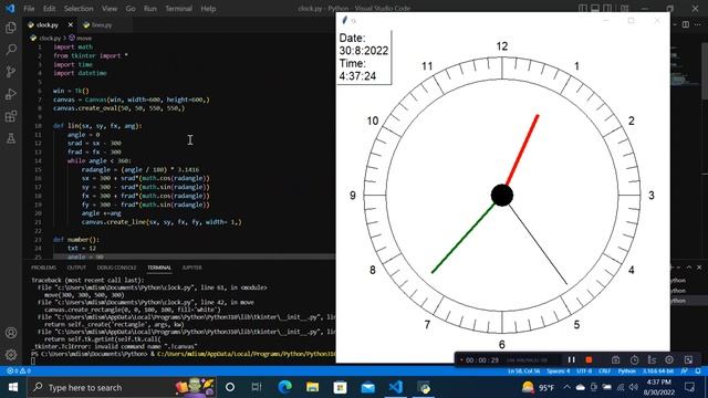 This A Python Clock. it's used tkinter . @patloeber смотреть онлайн