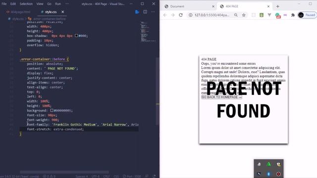 Build a simple 404 ERROR Page with HTML & CSS смотреть онлайн