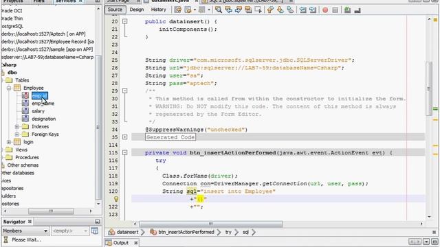 Connect to Sql server and insert, update and delete data from database using java language смотреть онлайн
