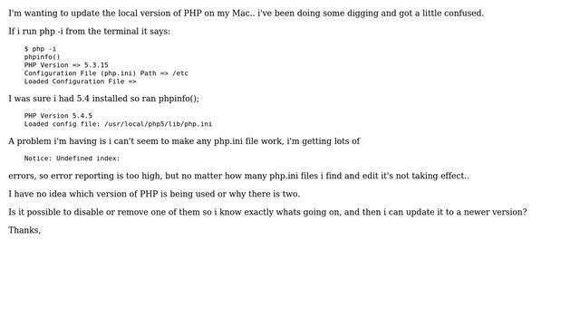 Apache/PHP installation on OSX differences? смотреть онлайн