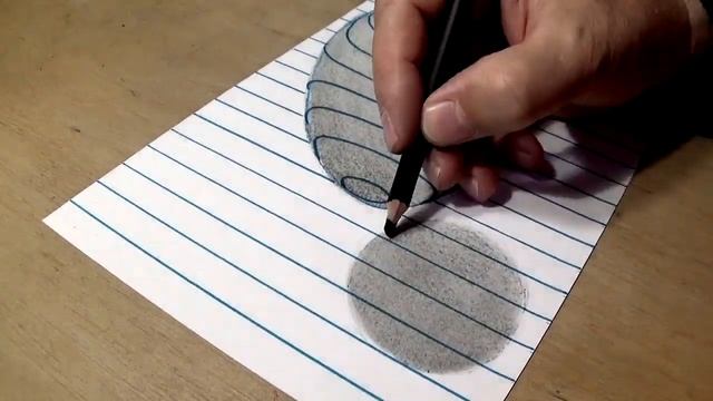 Blue Ball - How to Draw 3D Sphere on Line Paper - by Vamos смотреть онлайн