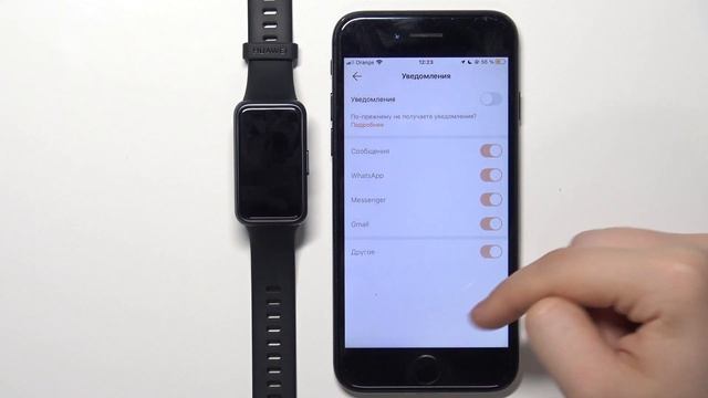 Настройка уведомлений при подключении к айфону на Huawei Band 7 / Уведомления на Huawei Band 7 смотреть онлайн
