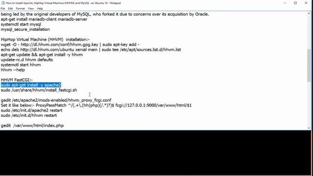 Apache HHVM & MySQL installation on ubuntu смотреть онлайн