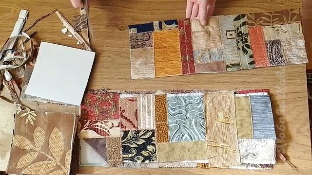 Утилизация остатков мебельных тканей. Лоскутный коврик из квадратов. смотреть онлайн