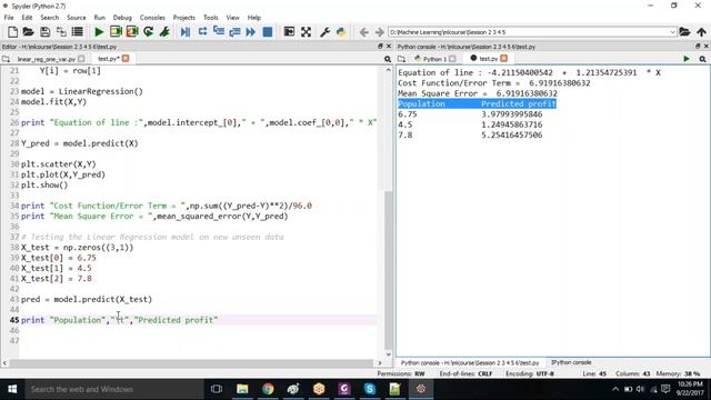 Session 4 - Python- Linear Reg_Single_ Multiple var. смотреть онлайн