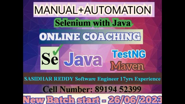 SOFTWARE COACHING|SOFTWARE TESTING|AUTOMATION TESTING|MANUAL TESTING|JAVA|SELENIUM|TESTNG| смотреть онлайн