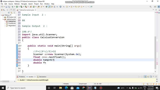 Practicing JAVA- Celsius to Fahrenheit. смотреть онлайн