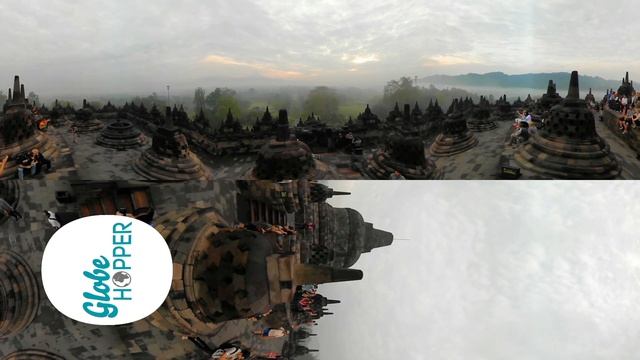 Borobudur temple Java Indonesia in 360 degrees смотреть онлайн
