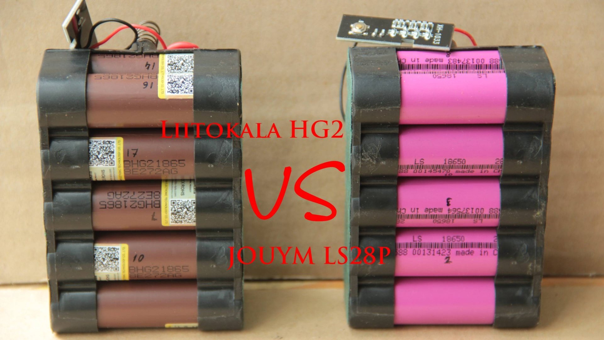 Liitokala HG2 vs Jouym LS28P, падение напряжения при 10А смотреть онлайн