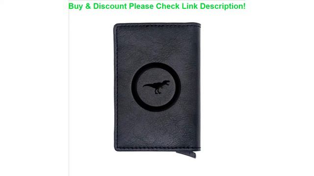 Deal RFID Aluminium Leather Dinosaur Design Small Purse Charm Men Mini Short Wallet
