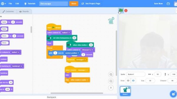 Introduction to Scratch 3.0 - Making a game using Video Sensing in Scratch 3.0