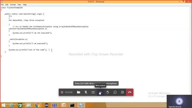 # StringBuffer in java # Exception Handling in java смотреть онлайн