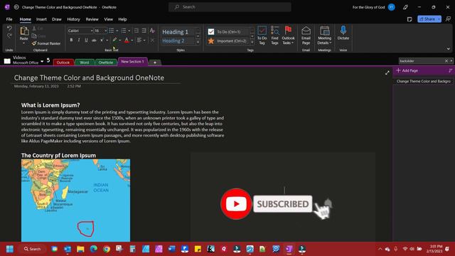Change OneNote Theme And Background Colors