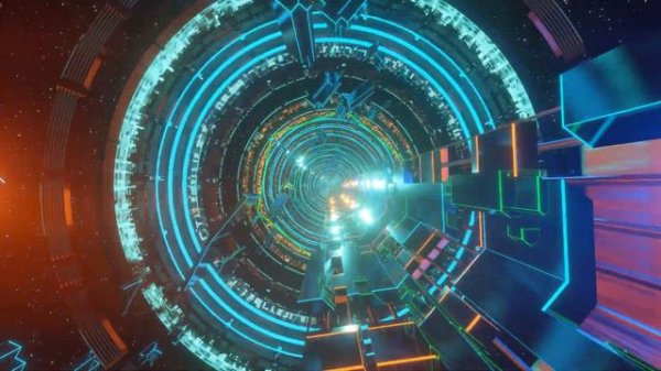 Futuristic Technology Space Tunnel Abstract Background