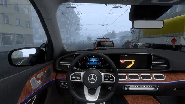 POV Driving In Rain MERCEDES-BENZ W167 GLE - ETS 2 1.45 CAR