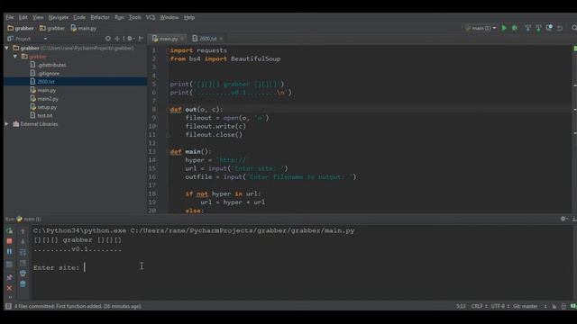 Python Grabber 1st run смотреть онлайн