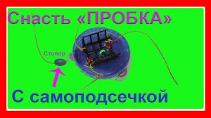 Снасть _ПРОБКА_ с самоподсечкой. Схема изготовления. Рыбалка. Подводная съемка. Fishing .Самоделки