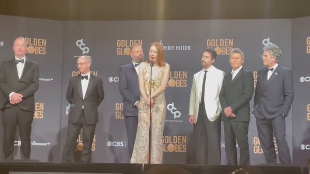 Emma Stone and Yorgos Lanthimos ('Poor Things') discuss 2024 Golden Globe wins in press room смотреть онлайн