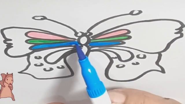 how to draw a butterfly for children | как нарисовать бабочку детям | көбелектің суретін салу смотреть онлайн