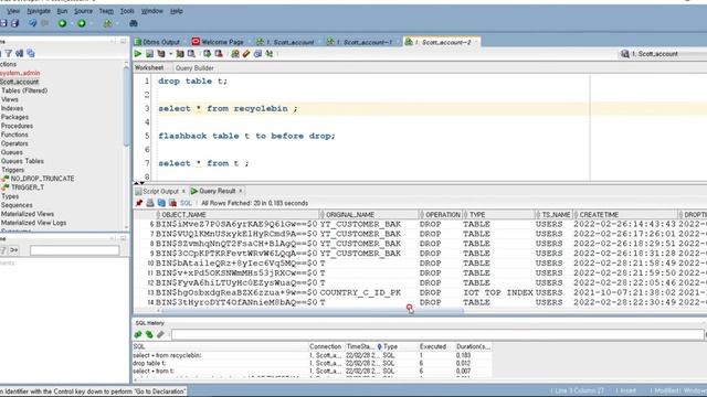 #16 [Oracle] Flashback table, query and drop - insert , update, delete 문의 과거로(복구) , Drop table 간단복구 смотреть онлайн