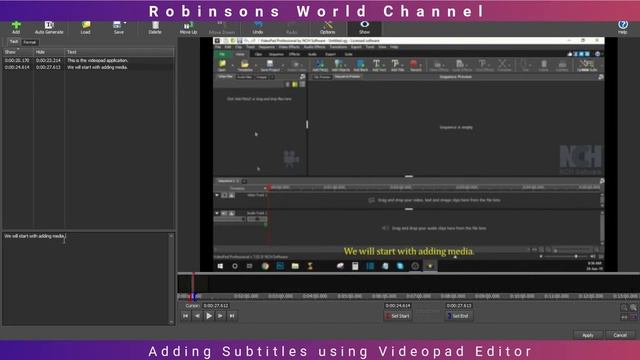 How to add SUBTITLES to a video | Videopad video editor Tutorial for Beginners смотреть онлайн