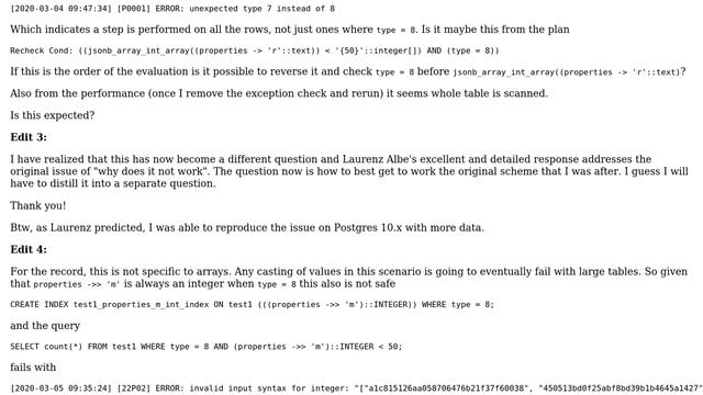 Postgres btree partial index on jsonb array -＞ array expression seems to get corrupted for... смотреть онлайн