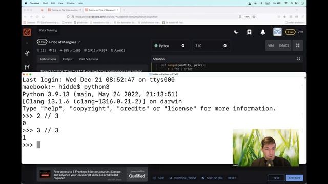 Codewars (Python?) | Price of Mangoes | kyu8 смотреть онлайн