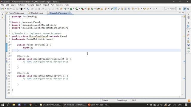 19 Java AWT Track Mouse using MouseListener & MouseMotionListener смотреть онлайн
