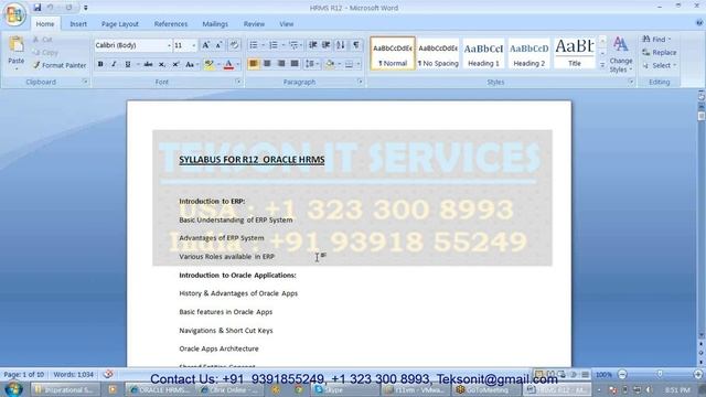 Oracle HRMS Online Training & Video Classes Tekson IT смотреть онлайн