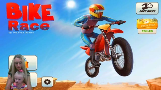 Мотоцикл гоночная игра Bike Race. Мотогонки для детей как мультик смотреть онлайн