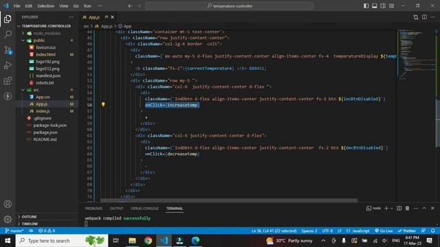 30days in React - 02 - Temperature Controller App смотреть онлайн