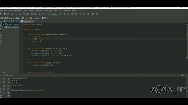 Javaga kirish. 20 - Methods (metodlar) 4 смотреть онлайн