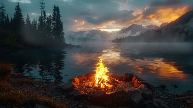 Fireplace Ambiance with Gentle Piano Music🔥 Relaxing Sounds for Deep Sleep and Mind Healing смотреть онлайн