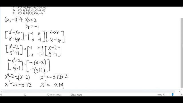 Segitiga ABC dengan koordinat titik A(-1,2), B(6,-2) dan C (5,2). Segitiga tersebut dirotasi sejauh смотреть онлайн